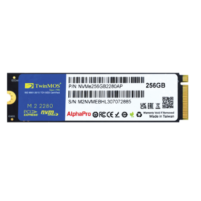 TwinMOS 256GB NVMe256GB2280AP M.2 PCIe Gen3 NVMe SSD (3600-3250Mb/s) TLC 3DNAND Ssd Disk resmi