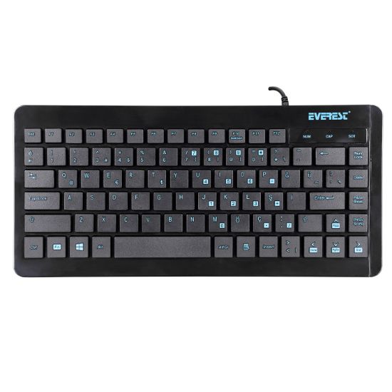 Everest KB-410 Siyah USB Q Mini Kablolu Klavye resmi