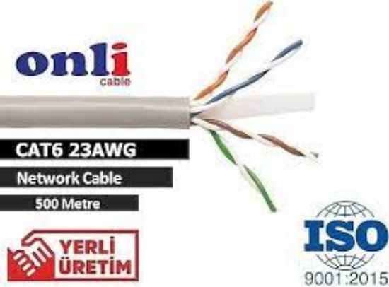 Onli ER-6002 U-UTP 23 AWG CCA CU 500 Metre Cat6 Kablo resmi