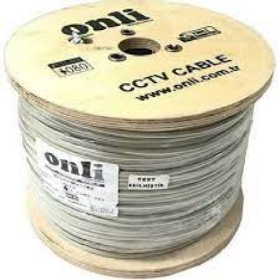 Onli 2+1 1x0,22 mini Coax 2x0,22mm 500 metre CCTV Kamera Kablosu resmi
