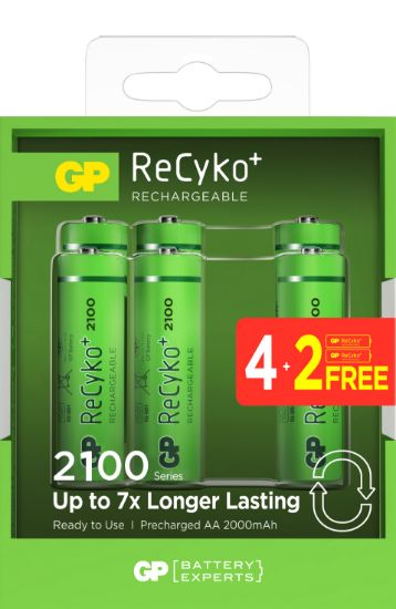 GP AA 2000 mAh Pro Şarjlı Kalem Pil 4+2li Paket  Paket GP210AAHCBR21-2GVPTLB6 resmi