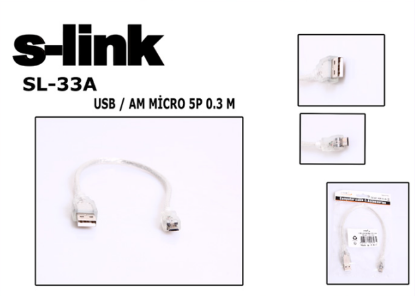 S-link SL-33A 0.3m USB AM/MICRO5P Kablosu resmi