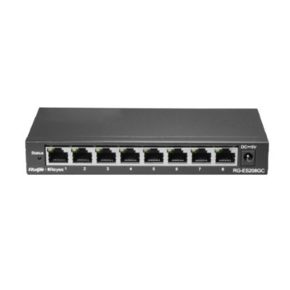 Ruijie-Reyee RG-ES208GC 8 Port 10/100/1000 Mbps Yönetilebilir Switch Çelik Kasa  resmi