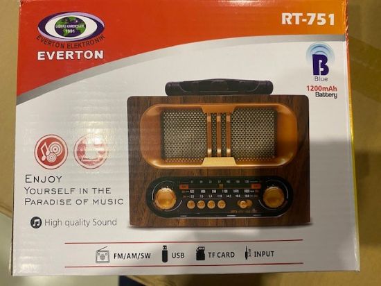 Everton Rt-751 /Fm/Am/Sw/Usb/Tf Card/Aux Nostaljik Radyo Solar (Güneş Paneli) resmi