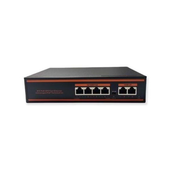 Nova ND1PG0421A 4 Port Poe+ 10/100/1000 Mbps 2 Port 10/100/1000 Uplink 1 Port SFP Switch 78W resmi