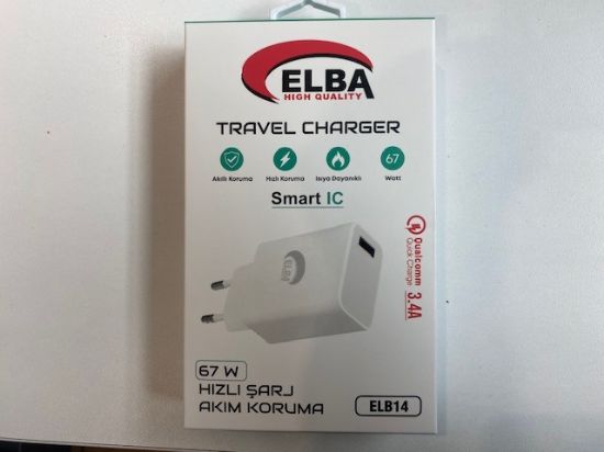 Elba ELB14 Elb-67w USB 67w 3.4A Hızlı Şarj Akıllı Koruma /Isıya Dayanıklı EV Şarj Kafa resmi