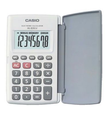 Casio HL-820LV-WE 8 Hane Beyaz Cep Tipi Hesap Makinesi resmi