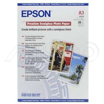 Epson A3 251Gram 20'li Premium Semigloss Fotoğraf Kağıdı S041334 resmi