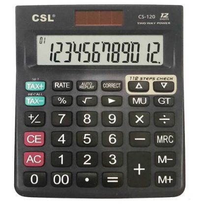 CSL CS-120 12 Hane Masa Tipi İşlem Kontrollü Hesap Makinesi resmi