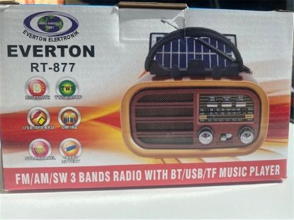 Everton Rt-877 Güneş Enerji Panelli Bluetooth Fm/Usb/Tf/Aux Şarjlı Nostaljik Radyo resmi