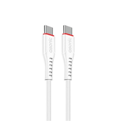 Asonic AS-X706 1mt 20W Type-C to Type-C Hızlı Beyaz Data + Sarj Kablosu resmi