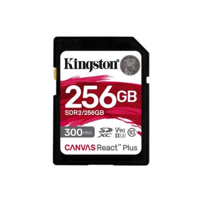 Kingston SDR2/256GB Canvas React Plus SDXC UHS-II 300R/260W U3 V90 for Full HD/4K/8K Hafıza Kartı resmi
