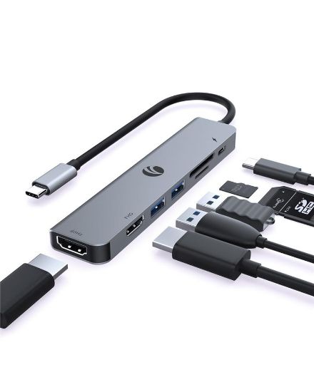 Vcom CUE39 Type-C To Hdmi(4K@60Hz)+Hdmi(1080P@60Hz)+Usb3.0+SD2.0+TF2.0+Pd 3.0 100W Çoklayıcı resmi