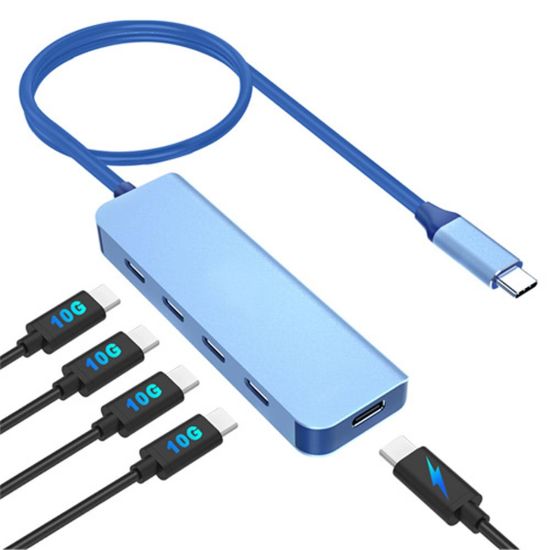 Vcom CUE11s Type-C To 4*Usb-C (10GBps)+Pd 3.0 100W Mavi Çoklayıcı resmi