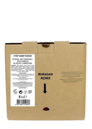 Eyüp Sabri Tuncer Zeytinyağlı Sıvı Sabun Ayvalık Zeytin Çiçeği 5lt Bag In Box Endüstriyel resmi