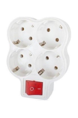 Mutlusan Topraklı Beyaz 3lü Fiş,Priz (Yonca Tip) 001 170 033002 00 00  resmi