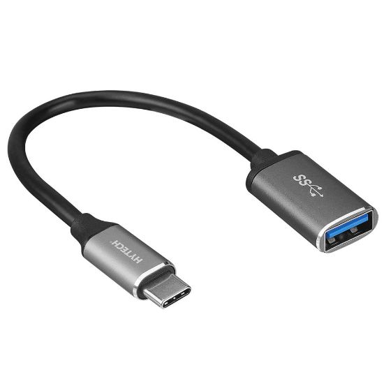Hytech HY-XO22 Gümüş USB F to Type C M 10cm kablolu Metal Gövdeli OTG Çevirici resmi