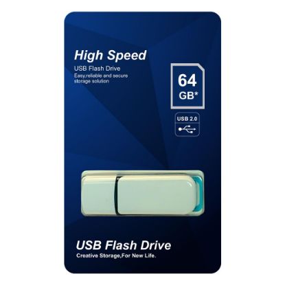 Elba 64GB Plastik Beyaz-Mavi 2.0 USB Flash Bellek resmi