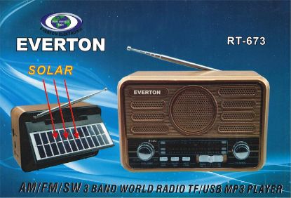 Everton Rt-673 Bluetooth Fm/Usb/Tf/ Şarjlı Solar Nostaljik Radyo resmi