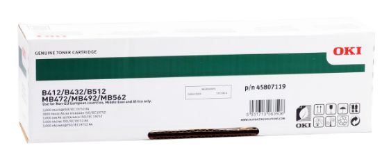 OKI 45807102 YAZICI TONERİ SİYAH / B412 B432 B512 MB472 MB492 MB562 / 3.000 SAYFA resmi