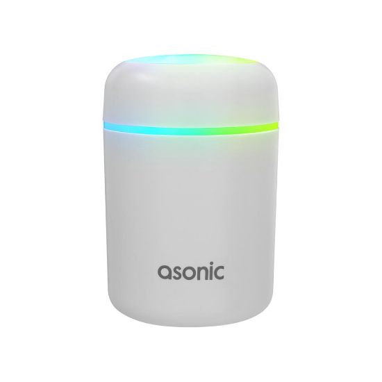 Asonic HN21 Matte Beyaz 2W 300ML kapasiteli 4 Saat Çalışabilir RGB Mini Oda Nemlendirici resmi