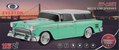 EVERTON RT-1952 Turkuaz Arabalı  Bluetooth Fm/Usb/Tf/Aux Şarjlı Nostaljik Radyo resmi