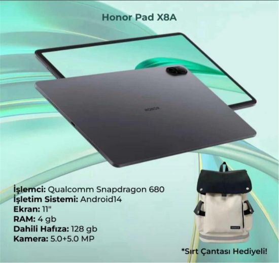 Honor Pad X8a 2.4Ghz 4Gb 128Gb 11-Android Tablet  resmi