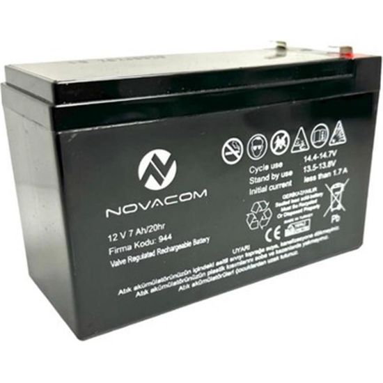 Nova 12V 7A Bakımsız Kuru Akü 2Kg Ups Uyumlu resmi