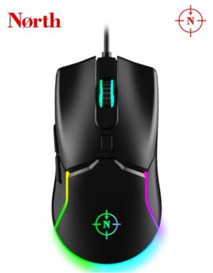 North Air Black RGB Kablolu Profesyonel Oyuncu Mouse  resmi