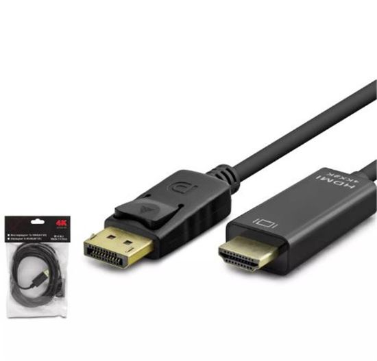 HADRON HDX7797 DISPLAY (M) TO HDMI (M) KABLO 4K 30HZ 3M SİYAH resmi