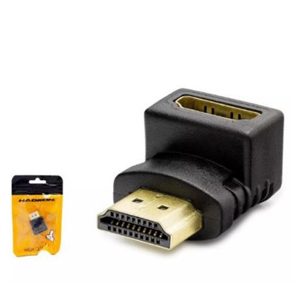 HADRON HDX1258 HDMI (M) TO HDMI (F) ADAPTÖR L TİP SİYAH resmi