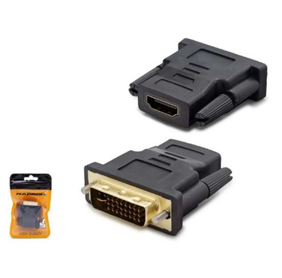 HADRON HDX1260 DVI (M) TO HDMI (F) ADAPTÖR 24+5 SİYAH resmi