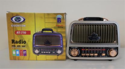 Everton Rt-770  Bluetooth Fm/Usb/Tf/Aux  Şarjlı Nostaljik Radyo resmi