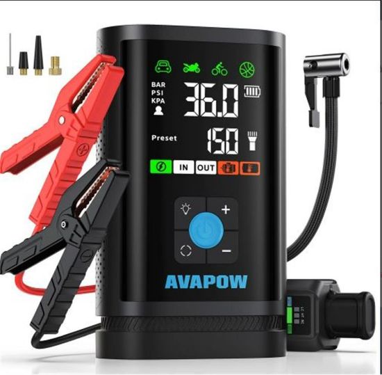 Avapow JP3 16000mAh 3000A & Lastik Şişirme Pompalı Jump Starter Taşınabilir Akü Takviye Kiti resmi