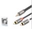 HADRON HDX1068 3.5MM TO 2RCA KABLO 2LINE GOLD 3M SİYAH resmi