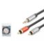 HADRON HDX1074 3.5MM TO 2RCA KABLO 2LINE GOLD 3M SİYAH resmi