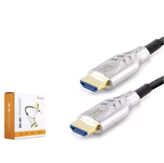 HADRON HDX2050 HDMI KABLO PVC 8K 60HZ 2.1V OPTIC OD8.0 30M SİYAH resmi
