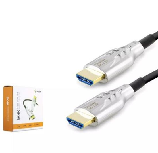 HADRON HDX2047 HDMI KABLO PVC 8K 60HZ 2.1V OPTIC OD8.0 10M SİYAH resmi