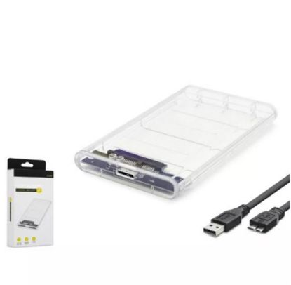 HADRON HDX1760 HDD KUTU USB3.0 PLASTİK SATA 2.5" TRANSPARENT resmi
