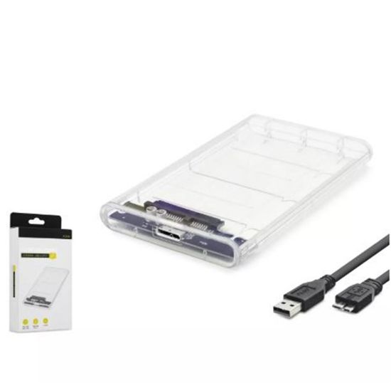 HADRON HDX1760 HDD KUTU USB3.0 PLASTİK SATA 2.5" TRANSPARENT resmi