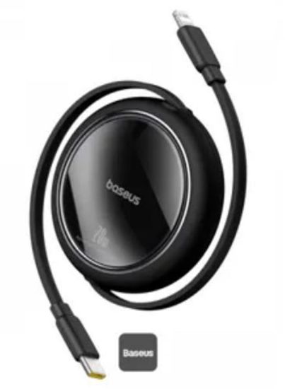 Baseus P10364501111-00 Free2Pull Makaralı Şarj Kablosu USB-C-Lightning 20W 1m resmi
