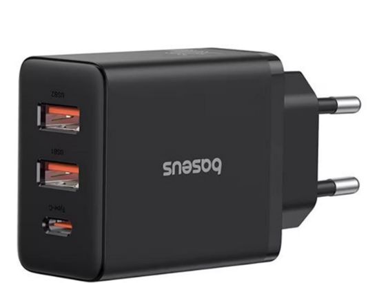 BASEUS P10111402113-00 Cube Hızlı 2U+C 30W Şarj Cihazı Küme Siyahı resmi