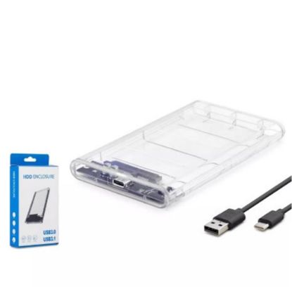 HADRON HDX1766 HDD KUTU TYPE-C3.1 + USB3.0 2.5" TRANSPARENT resmi
