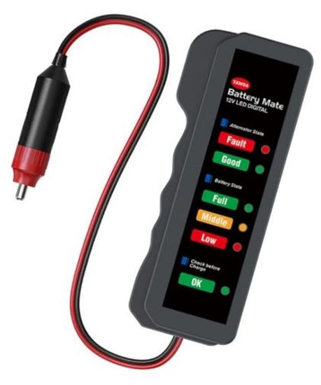 Sline M-007 Dijital Akü Test Cihazı 12V LED Gösterge ile Akü Durumu Ölçer resmi