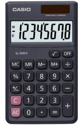 Casio SL-300LV-W-DP 8 Hane Cep Tipi Hesap Makinesi resmi