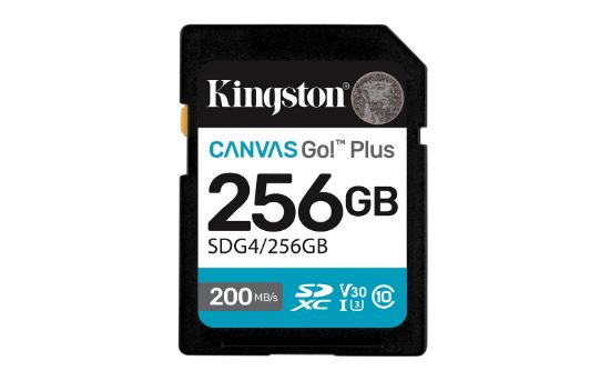 Kingston SDG4/256GB 256GB SDXC Canvas Go Plus Gen4 200MB/s C10 UHS-I U3 V30 Hafıza Kartı resmi