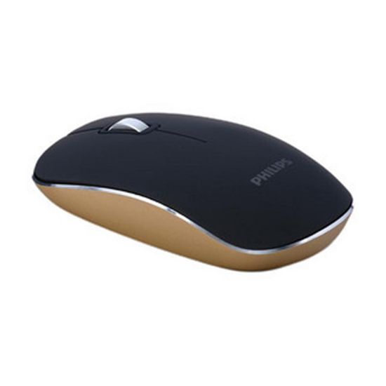 Philips SPK7323/93 Black and Gold Kablosuz Sessiz Optik Mouse resmi