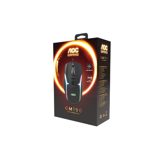 AOC GM190B/LA Kablolu RGB Gaming Mouse resmi