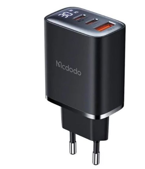 MCDODO CH-2180 30W 2 TYPE-C 1 USB-A GİRİŞLİ DİGİTAL GÖSTERGELİ HIZLI ŞARJ ALETİ- SİYAH resmi
