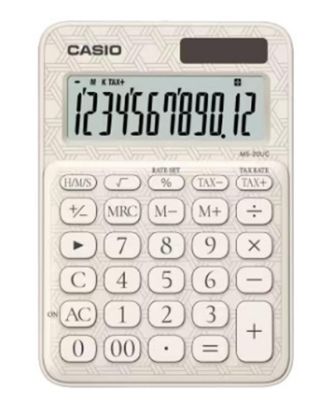 Casio MS-20UC-JWE 12 Hane Beyaz Desenli Masa Üstü Hesap Makinesi resmi